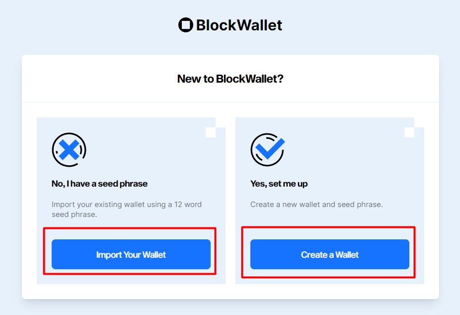 BlockWallet: Import Wallet