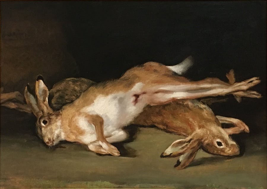 Fransisco Goya, ‘A Still Life with Dead Hares’, oil on canvas, image © Christie`s