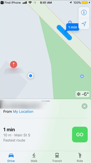 There shows a map to find your iPhone.