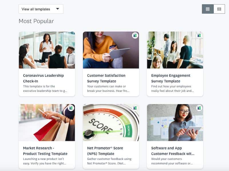 Plantillas de SurveyMonkey 