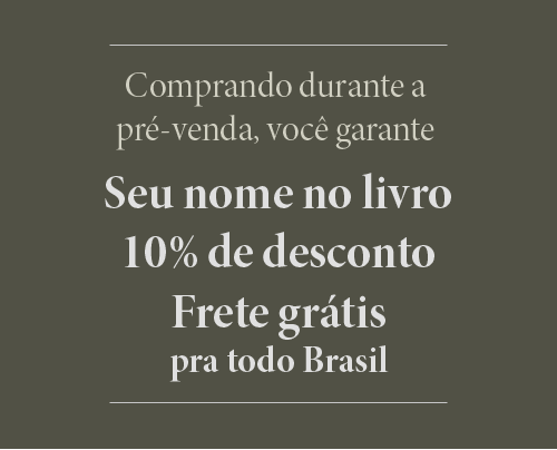 Banner falando do desconto de 10%, frete grátis para todo Brasil e nome nos agradecimentos do livro