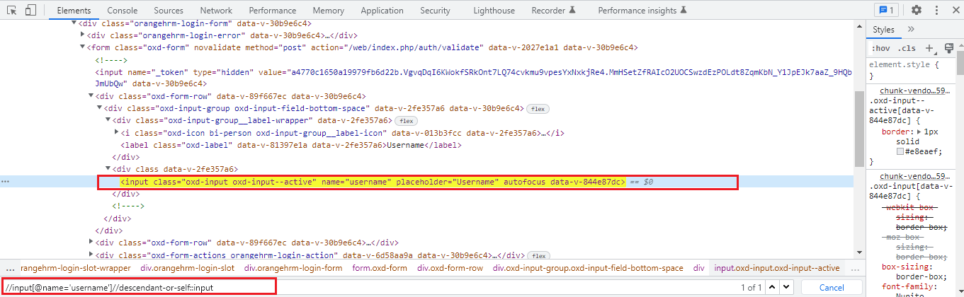 Using this axis we can select the current node and all its descendants i.e. child, grandchild, etc just like a descendant axis. The point to be noticed here is the tag name for descendants and self are the same. 