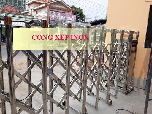 Cổng xếp tự động inox Cổng xếp tự động inox