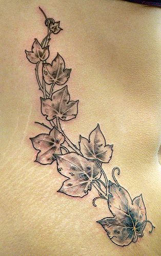 ลายสักไม้เลื้อยขาวดำ 09