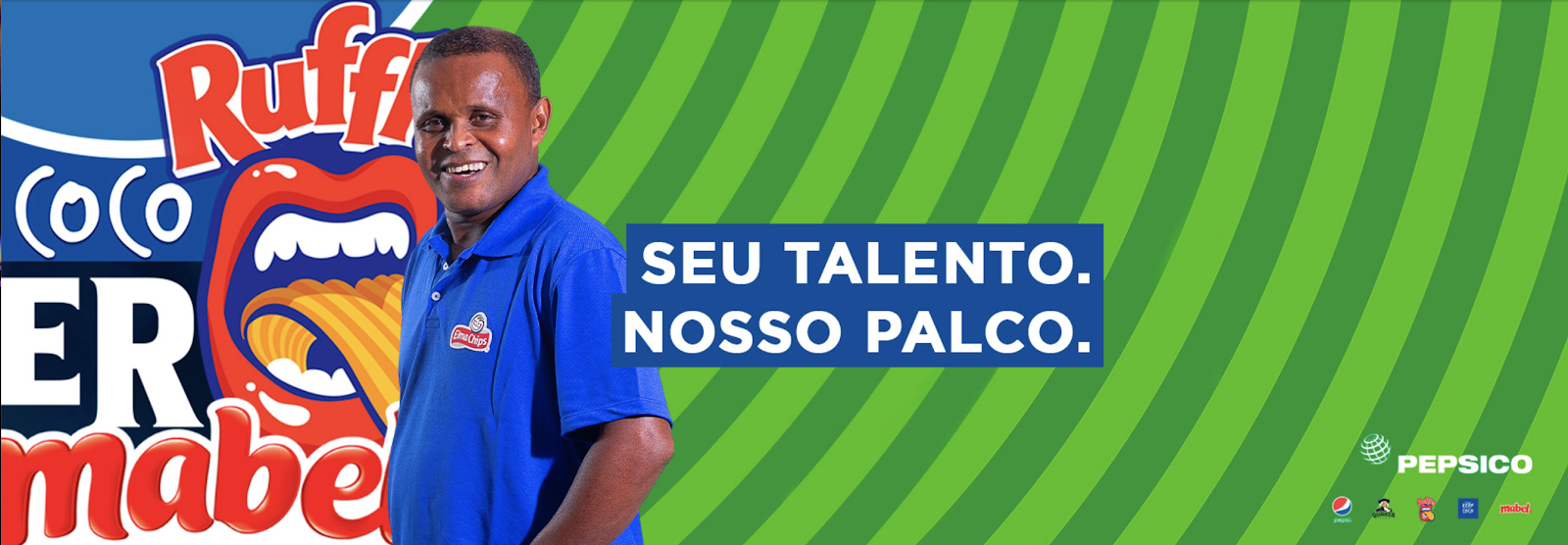 logotipo da Pepsico com a frase Seu talento, Seu palco escrita no centro da imagem