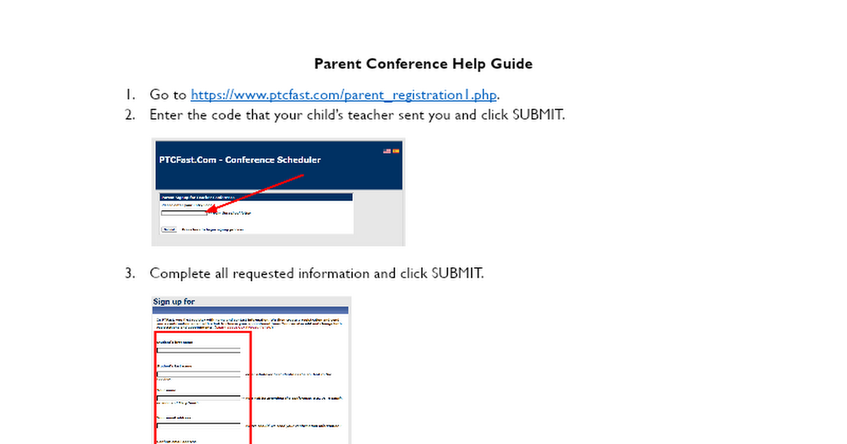 Parent Conference Sign Up Help Guide 2021-22