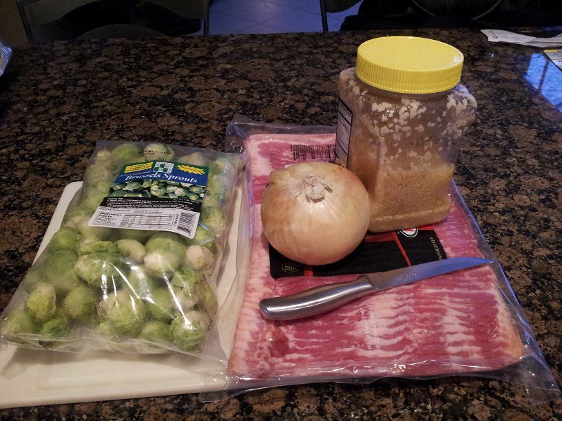 Bacon and Garlic Brussels Sprouts