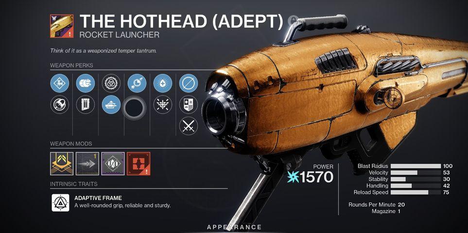 Destiny 2: How To Get The Hothead Rocket Launcher (& God Roll)