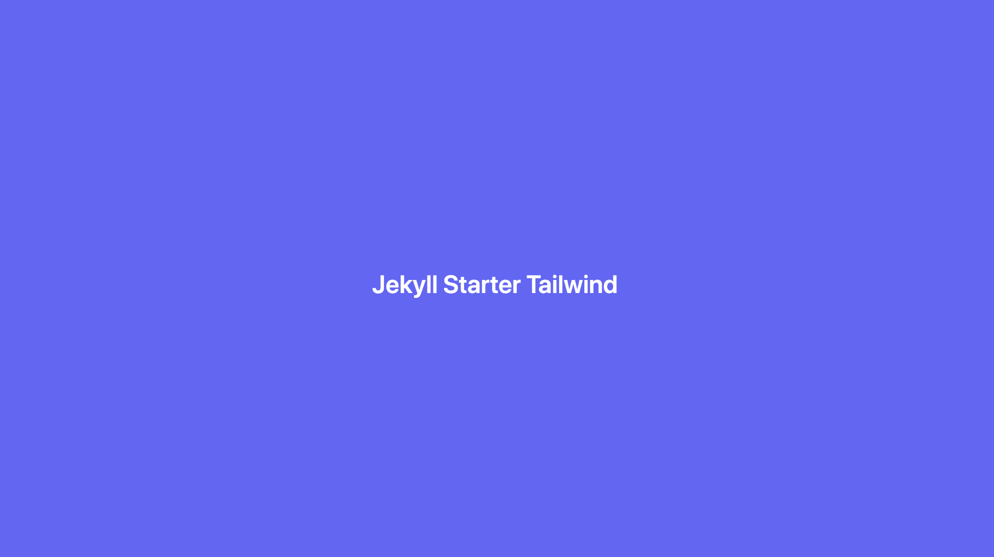 The “Jekyll Starter Tailwind” Page
