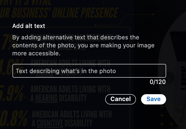 Alt text on top of an image 