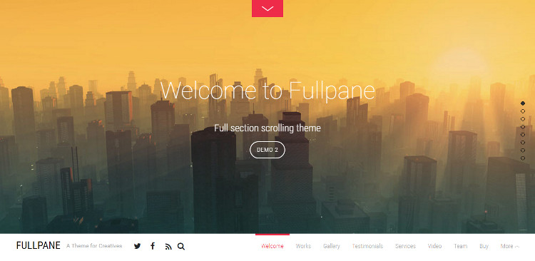 Fullpane One-Page WordPress Theme