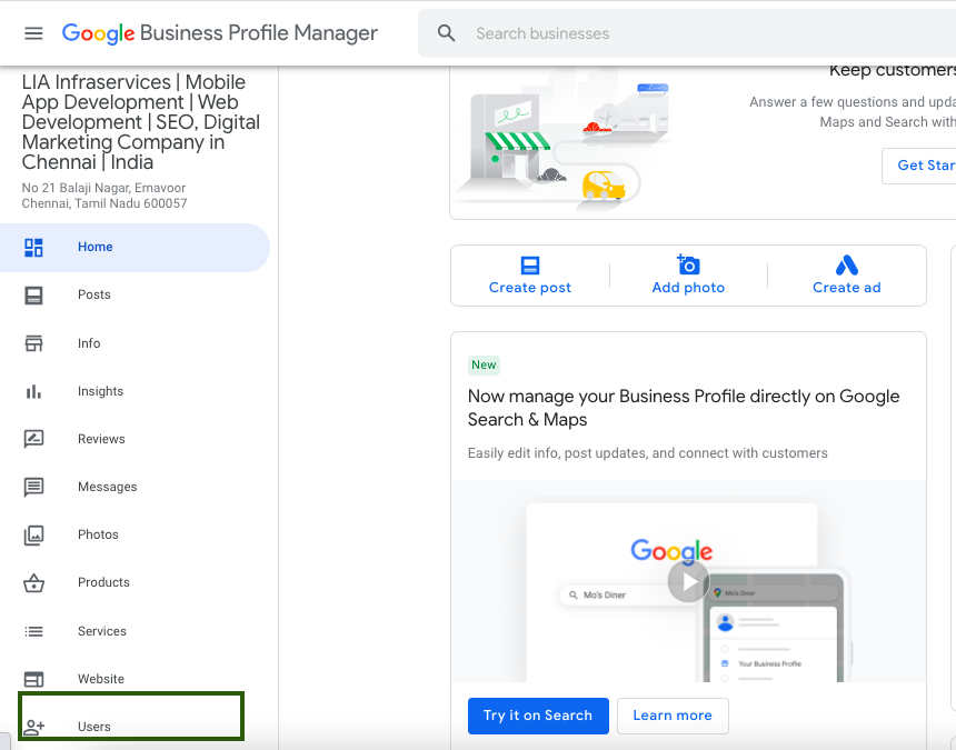 Let the users manage your Business profile directly on Google Search & Maps