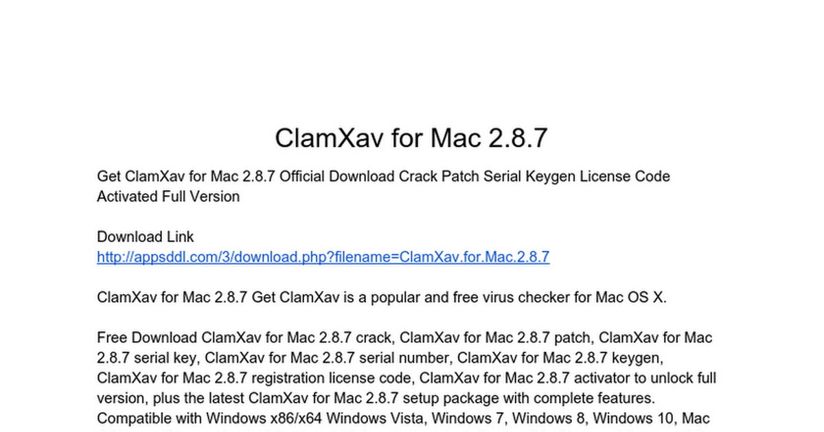 Clamxav Serial