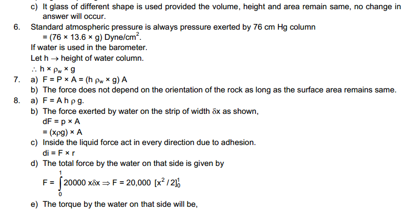 Fluid Mechanics HC Verma Concepts of Physics Solutions