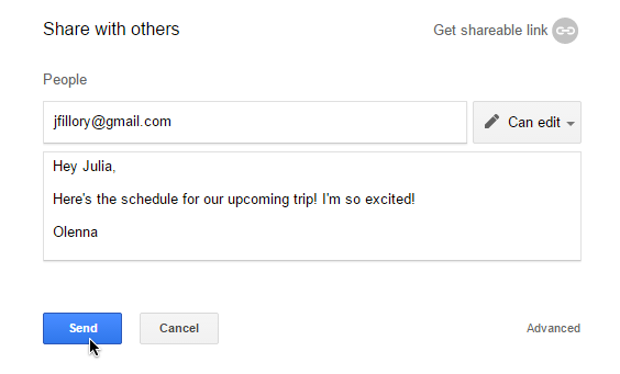 Screenshot of Google Drive