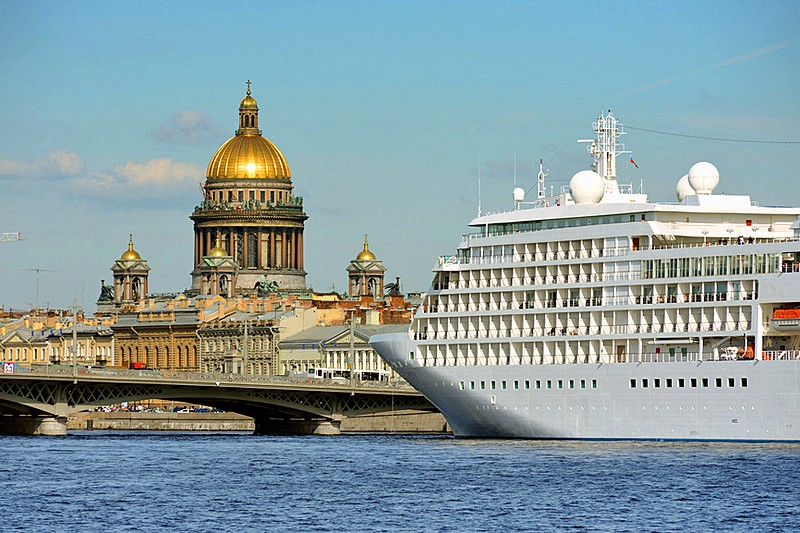 A ship in Saint Petersburg - Russian port city