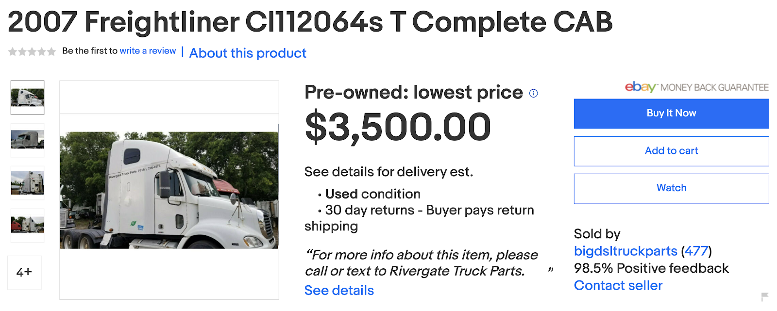 Buy a used semi truck on eBay