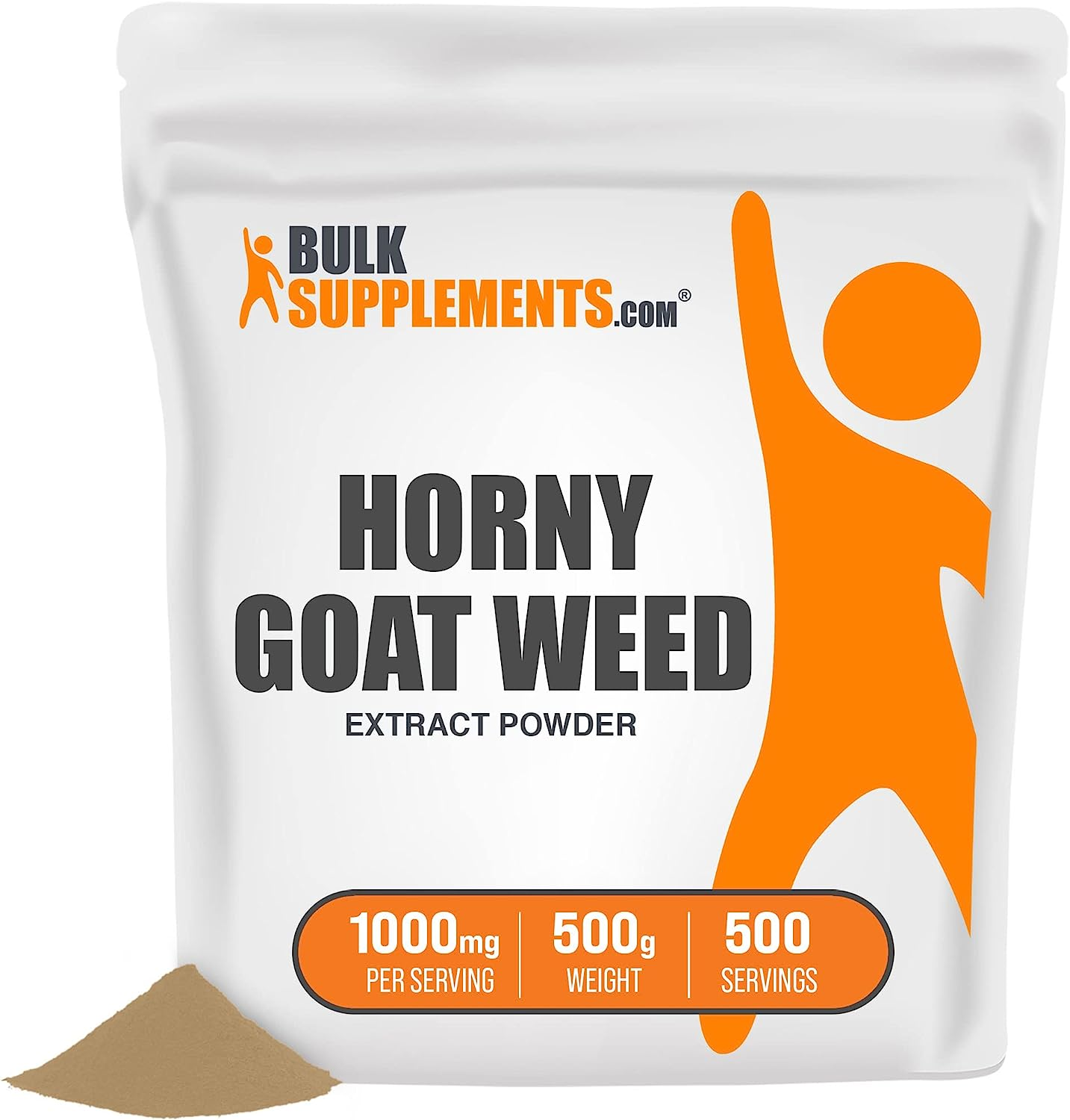 Bulk Supplements  Horny Goat Weed Extract Powder 500 Grams Bag
