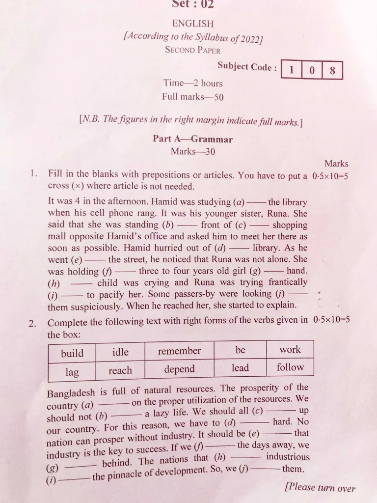HSC English 2nd paper question solution 2022 
