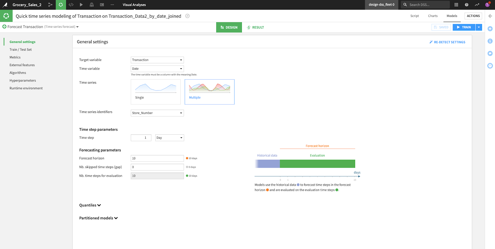 Dataiku time series forecasting example 4