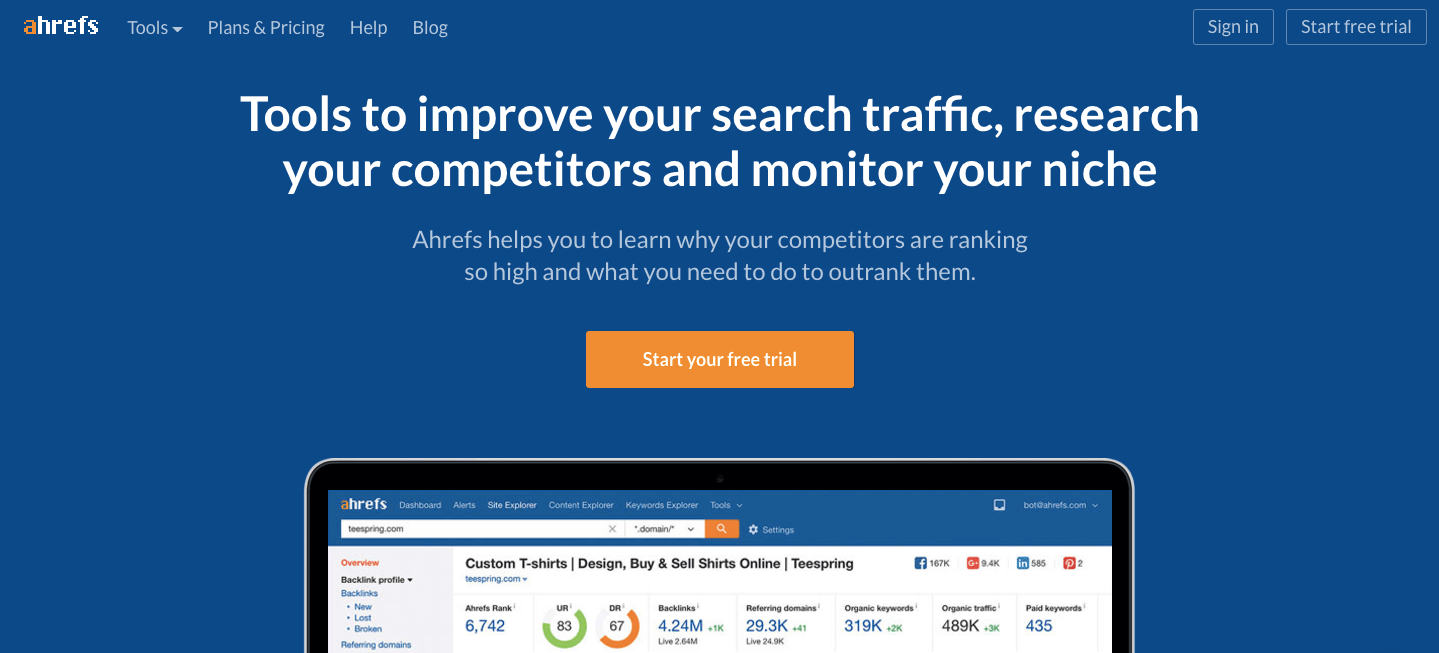 Best SEO Tools for Startups - Ahrefs
