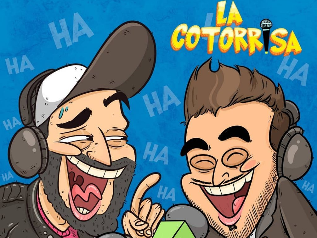Logo de la Cotorrisa con caricatura de sus hosts Ricardo Pérez y Slobotzky
