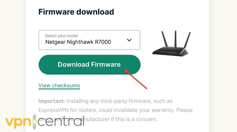 Téléchargement du firmware de routeur