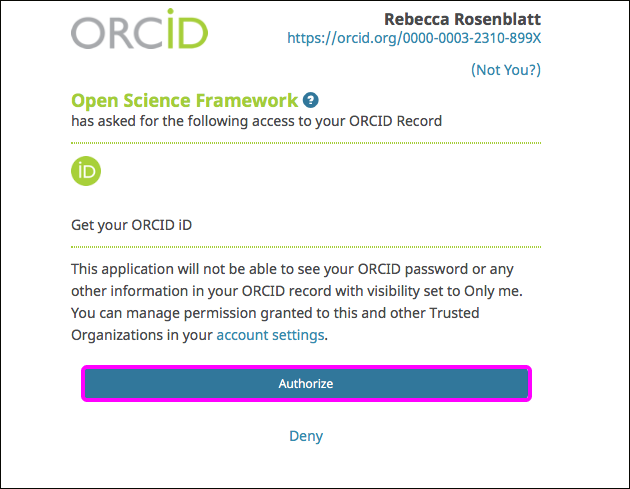 ORCID Sign In Page