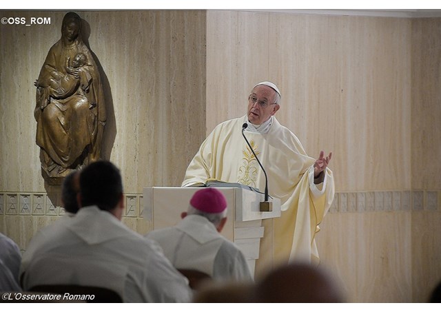 Pope Francis celebrates Mass at the Casa Santa Marta - OSS_ROM