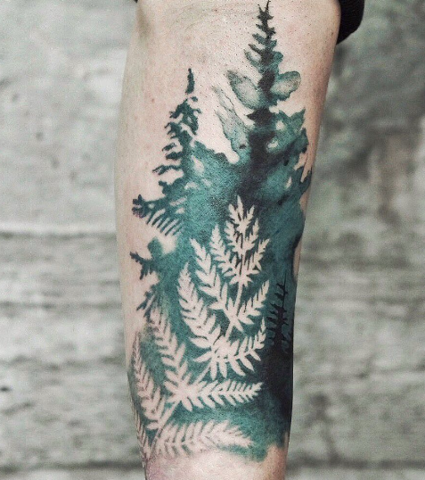 Greeny Fern Tattoo Design