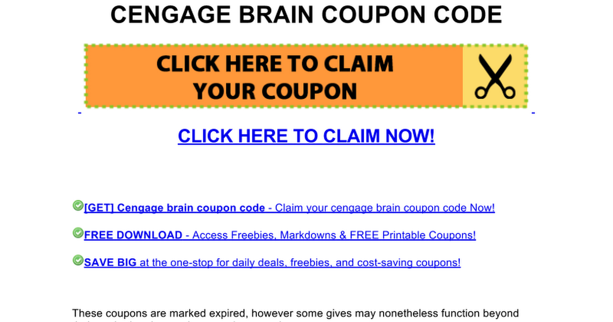 cengage brain coupon code Google Docs