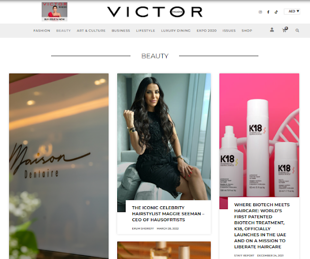 The Victor Magazine Beauty Page Screeshot
