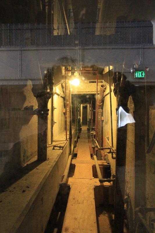 Unguarded utility corridor behind the escapees' cells Alcatraz prison
