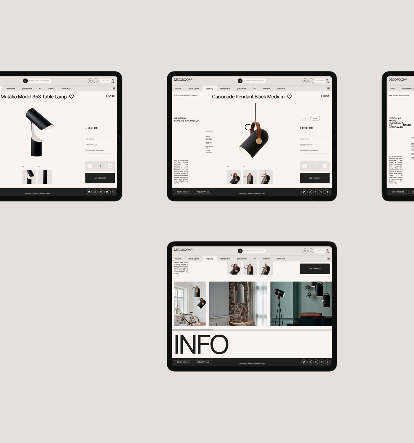 aesthetic decor Ecommerce furniture shop site UI ux Web Website