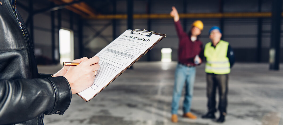 Workers conducting safety inspections