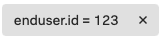 This shows how to search for a global attribute. in this case enduser.id=123.