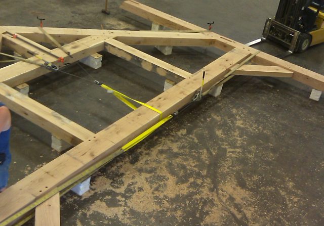 timber frame system in the riverbend shop