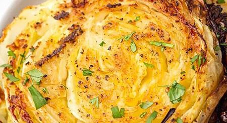 immudi recipe - Garlic Oven-Roasted Cabbage