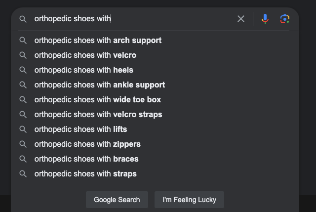 orthopedic shoe product descriptions on google