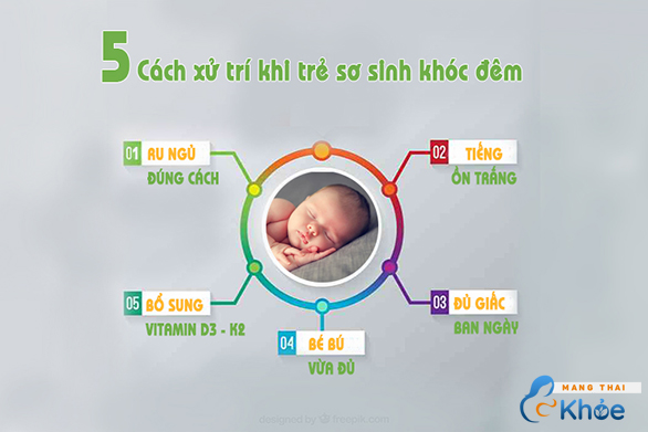 cách trị trẻ sơ sinh hay khóc đêm