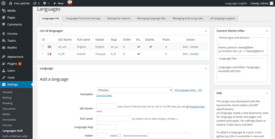 Plugins multilíngues do WordPress: xili