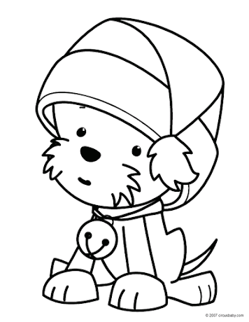 Christmas puppy coloring page dog