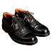 Black lace up shiny leather shoes