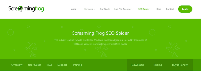 Meilleurs outils de référencement Screaming Frog 