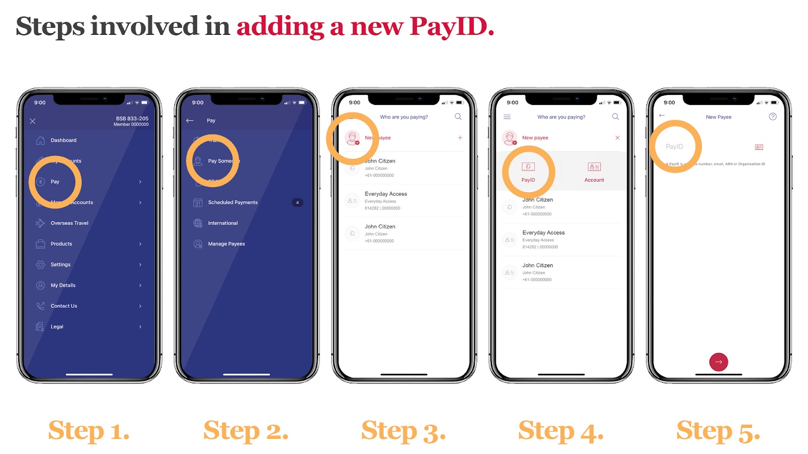 Registering for PayID