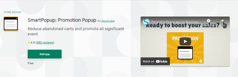 Promotion Popup by Secomapp