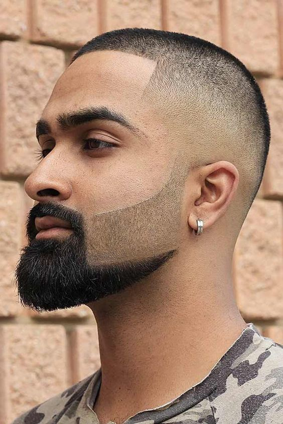 made with fade cut and beard