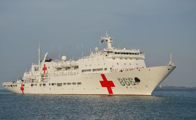 Chinese hospital ship Peace Ark. Xinhua Photo