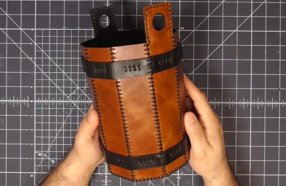 brown leather bucket