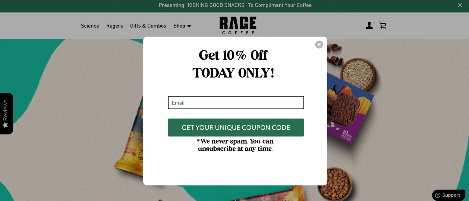 A limited-time discount coupon